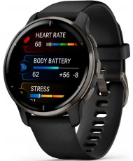 Смарт-годинник Garmin Venu 2 Plus Slate S. Steel Bezel w. Black Case and S. Band (010-02496-01/11/51)