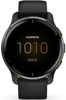 Смарт-годинник Garmin Venu 2 Plus Slate S. Steel Bezel w. Black Case and S. Band (010-02496-01/11/51)