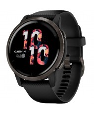 Смарт-годинник Garmin Venu 2 Slate Stainless Steel Bezel with Black Case and Silicone Band (010-02430-11/01)