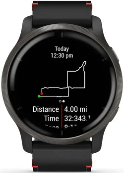 Смарт-годинник Garmin Venu 2 Slate with Black Leather Band (010-02430-21)