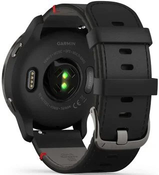 Смарт-годинник Garmin Venu 2 Slate with Black Leather Band (010-02430-21)
