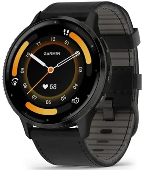 Смарт-часы Garmin Venu 3 Slate S. Steel Bezel w. Black Case and Leather Band (010-02784-52/02)