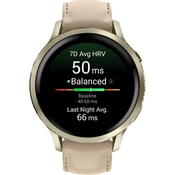 Смарт-часы Garmin Venu 4 41 mm Lunar Gold with Light Sand Leather Band (010-03013-03)