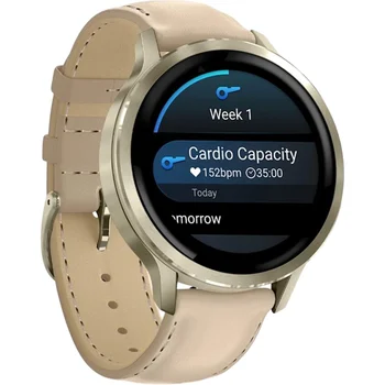 Смарт-часы Garmin Venu 4 41 mm Lunar Gold with Light Sand Leather Band (010-03013-03)
