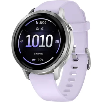 Смарт-годинник Garmin Venu 4 41 mm Silver with Periwinkle Silicone Band (010-03013-01)