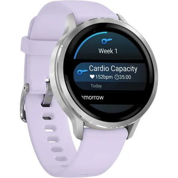 Смарт-годинник Garmin Venu 4 41 mm Silver with Periwinkle Silicone Band (010-03013-01)