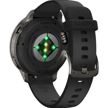 Смарт-часы Garmin Venu 4 41 mm Slate with Black Silicone Band (010-03013-02)