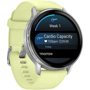 Смарт-годинник Garmin Venu 4 45 mm Silver with Citron Silicone Band (010-03014-02)