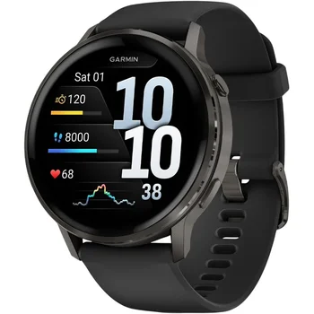 Смарт-часы Garmin Venu 4 45 mm Slate with Black Silicone Band (010-03014-00)