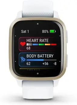  Смарт-часы Garmin Venu Sq 2 Cream Gold Aluminum Bezel with White Case and Silicone Band (010-02701-01/11)