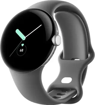 Смарт-годинник Google Pixel Watch Polished Silver Steel Case / Charcoal Active Band