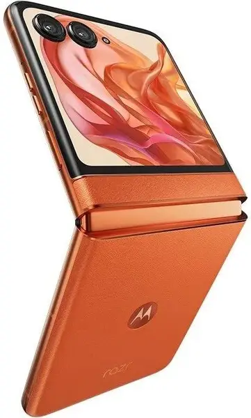 【Qoo】　Motorola Razr 50 　スプリッツオレンジ MOTOROLA razr 50 スプリッツオレンジ [SIMフリースマートフォン