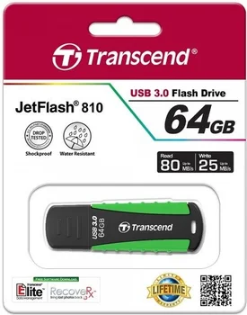 Флеш-накопичувач Transcend 64 GB JetFlash 810 Black/Green (TS64GJF810)
