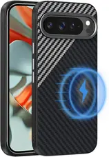 Чохол Carbon fiber pattern magnet Google Pixel 9 Pro XL Black