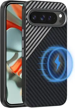 Чохол Carbon fiber pattern magnet Google Pixel 9 Pro XL Black