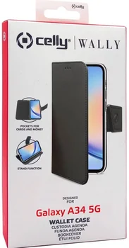 Чохол Celly Wallet Case Samsung A34 (A346) Black (WALLY1036)
