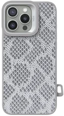 Чохол Kajsa Glamorous Collection Complex Lizard back case for iPhone 16 Pro Silver