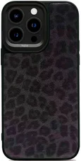 Чохол Kajsa Glamorous Collection Leopard Pattern back case for iPhone 15 Pro Black
