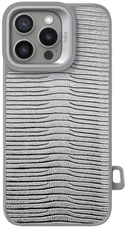Чохол Kajsa Glamorous Collection Metallic Glossy Lizzar V.2 back case for iPhone 16 Pro Gray