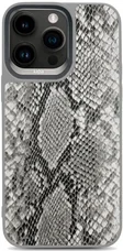 Чохол Kajsa Glamorous Collection Snake Pattern 2 back case for iPhone 15 Pro Max Light Gray