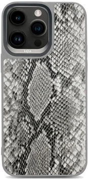Чохол Kajsa Glamorous Collection Snake Pattern 2 back case for iPhone 15 Pro Max Light Gray