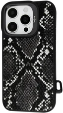 Чохол Kajsa Glamorous Collection Snake Pattern 2 back case for iPhone 16 Pro Black