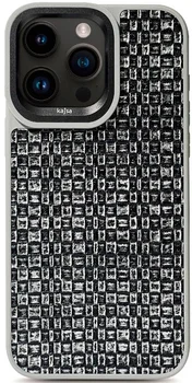 Чохол Kajsa Glamorous Collection Woven Pattern back case for iPhone 15 Pro Max Light Gray