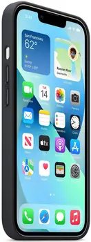 Чехол Leather Case with MagSafe для iPhone 13 Black