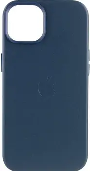 Чехол Leather Case with MagSafe для iPhone 13 Indigo Blue