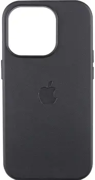 Чехол Leather Case with MagSafe для iPhone 14 Pro Max Black