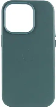 Чохол Leather Case with MagSafe для iPhone 15 Pro Pine Needle Green