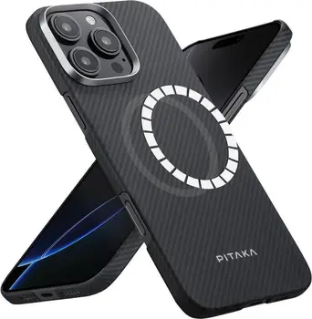 Чохол Pitaka Ultra-Slim Case Classic Twill 600D for iPhone 16 Pro Black/Grey (KI1601PA)