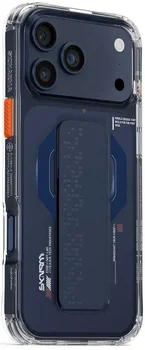 Чехол Skinarma Haxa Mag-Charge + Grip-Stand iPhone 17 Pro Blue (SK-IP17PRO-HAXA-BLU)