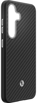 Чохол Spigen Enzo Aramid with MagFit Samsung S25 (S931) Black Silver (ACS09121 / GP-FPS931PGABW)