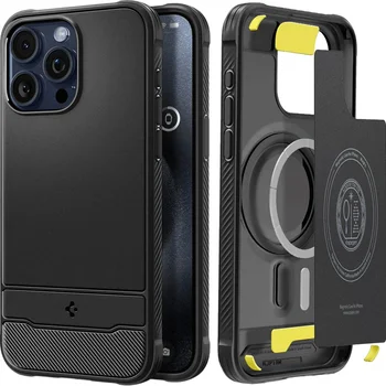 Чехол Spigen Rugged Armor with MagSafe Apple iPhone 15 Pro Matte Black (ACS06703)