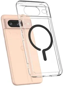 Чохол Spigen Ultra Hybrid Metal Ring MagFit Google Pixel 8 Transparent/Black (ACS06281)