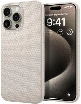 Чохол Spigen iPhone 15 Pro Liquid Air Case Natural Titanium (ACS07217)