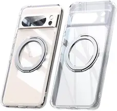 Чохол TPU+PC with 360 Rotation Magnetic Ring Google Pixel 8 Pro Transparent