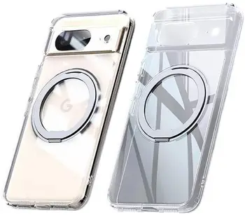 Чехол TPU+PC with 360 Rotation Magnetic Ring Google Pixel 8 Transparent