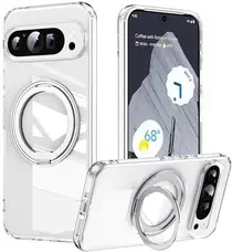 Чохол TPU+PC with 360 Rotation Magnetic Ring Google Pixel 9 Pro XL Transparent