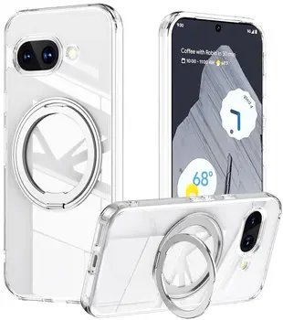 Чехол TPU+PC with 360 Rotation Magnetic Ring Google Pixel 9a Transparent