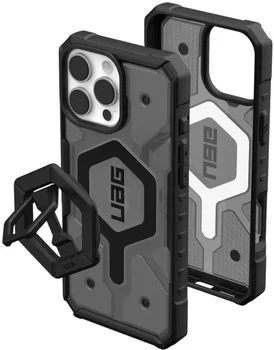 Чохол URBAN ARMOR GEAR iPhone 16 Pro Max, Pathfinder Clear Magsafe, Ash/Black Stand (1144651BV02)