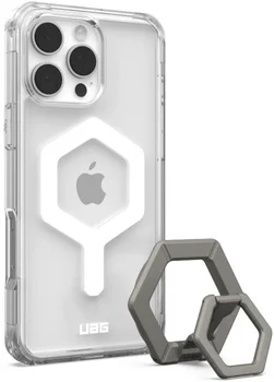 Чохол URBAN ARMOR GEAR iPhone 16 Pro Max Plyo MagSafe Ice White/Titanium Stand (1144811BV01)