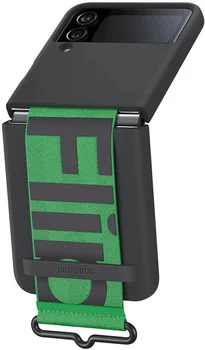 Чехол для смартфона Samsung Galaxy Flip 4 Silicone Cover with Strap Black (EF-GF721TBEGUA)