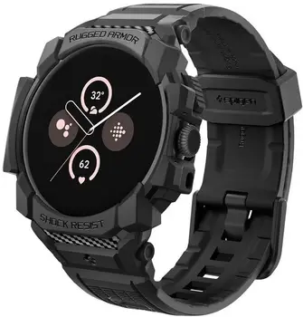 Чехол с ремешком Spigen Rugged Armor Pro для Pixel Watch 3 45mm Matte Black (ACS07599)